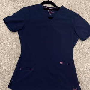 Navy V-Neck Scrub Top